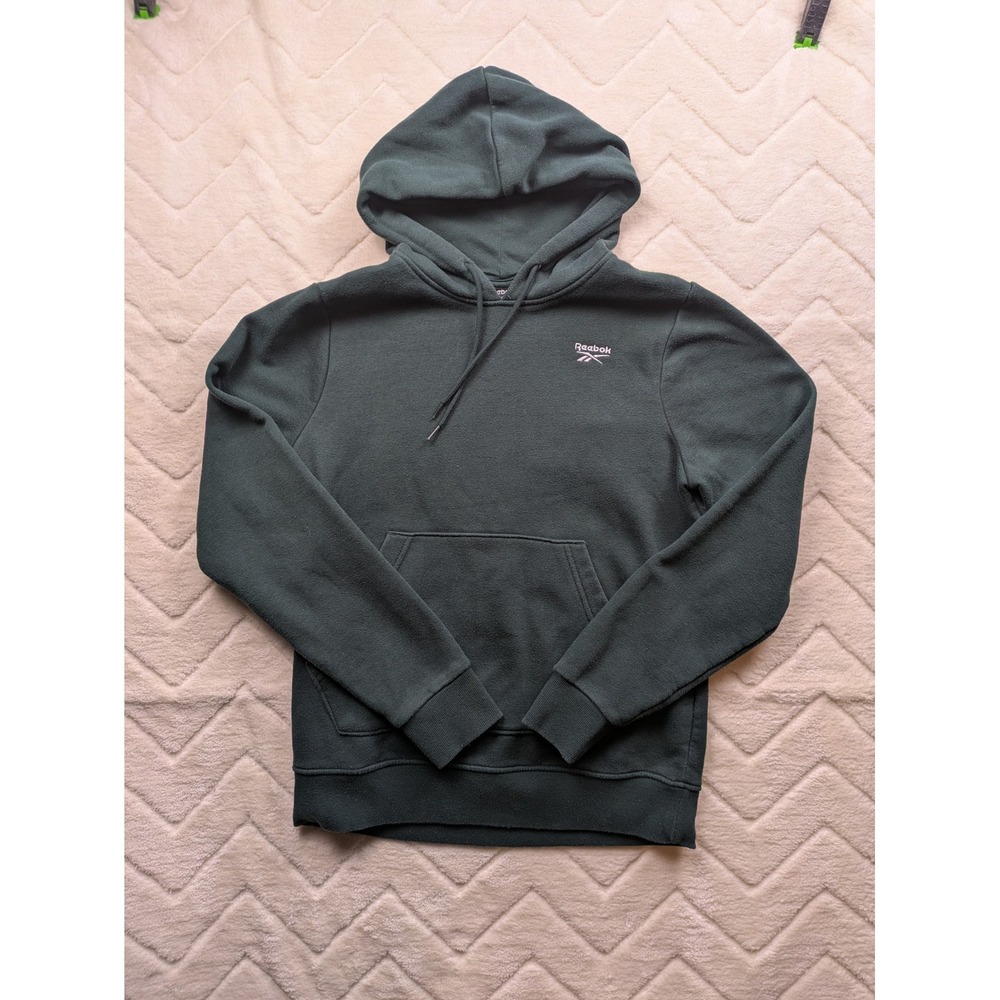 Reebok Mens Forest Green Fleece Pullover Hoodie Small 3RSMJ1663